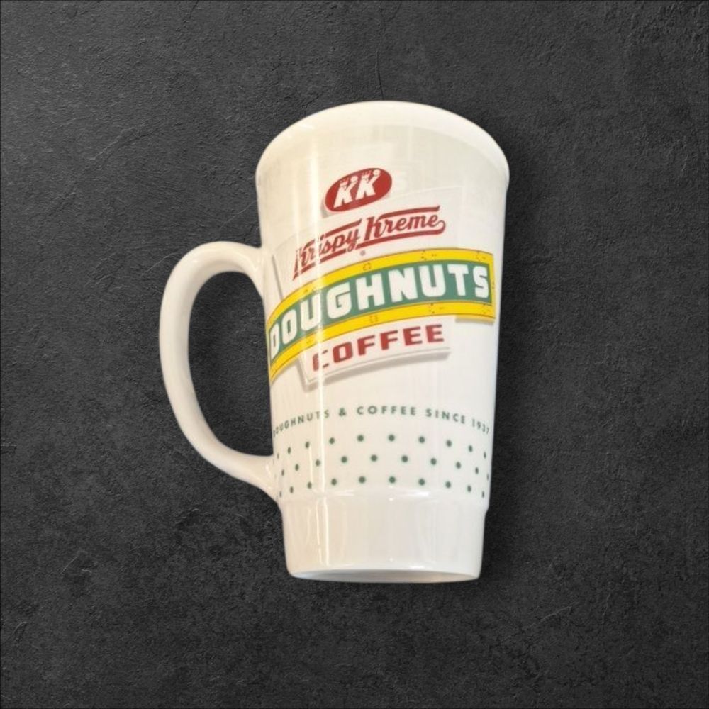 Krispy Kreme Tall Coffee Mug holds 18 Oz Heavy Duty Porcelain Ceramic